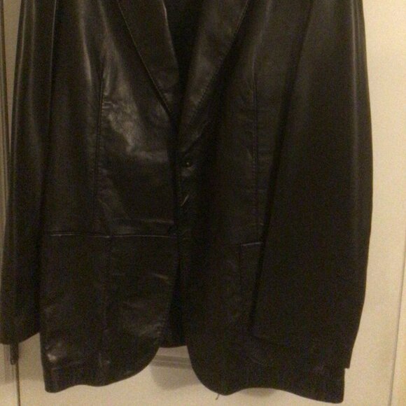 Men's Genuine Leather Sport's Jacket Black Lambskin Made in Canada XXL - Picture 7 of 12
